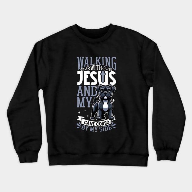 Jesus and dog - Cane Corso Crewneck Sweatshirt by Modern Medieval Design